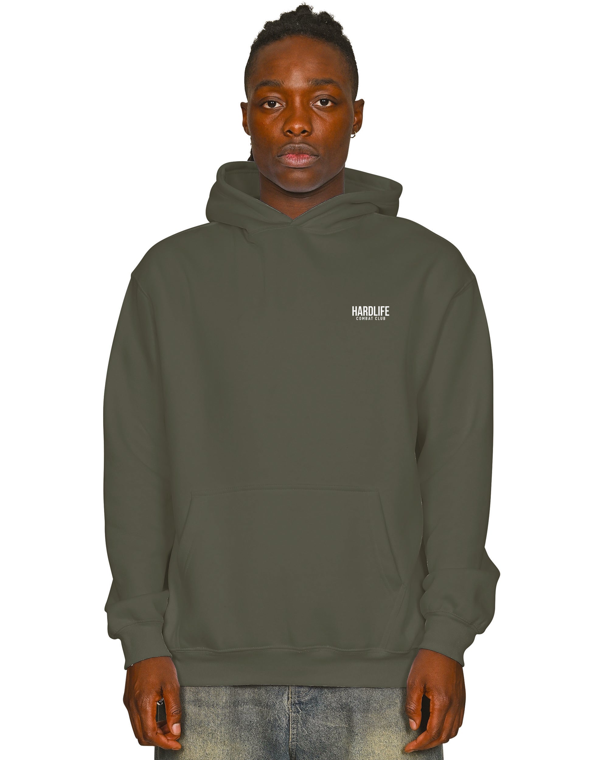 HardLife Combat Club Military Green Hoodie