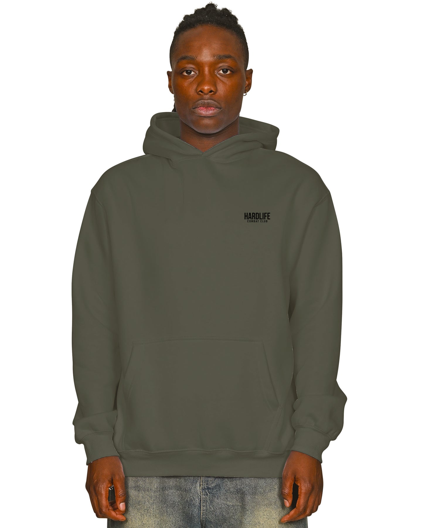 HardLife Combat Club Military Green Hoodie