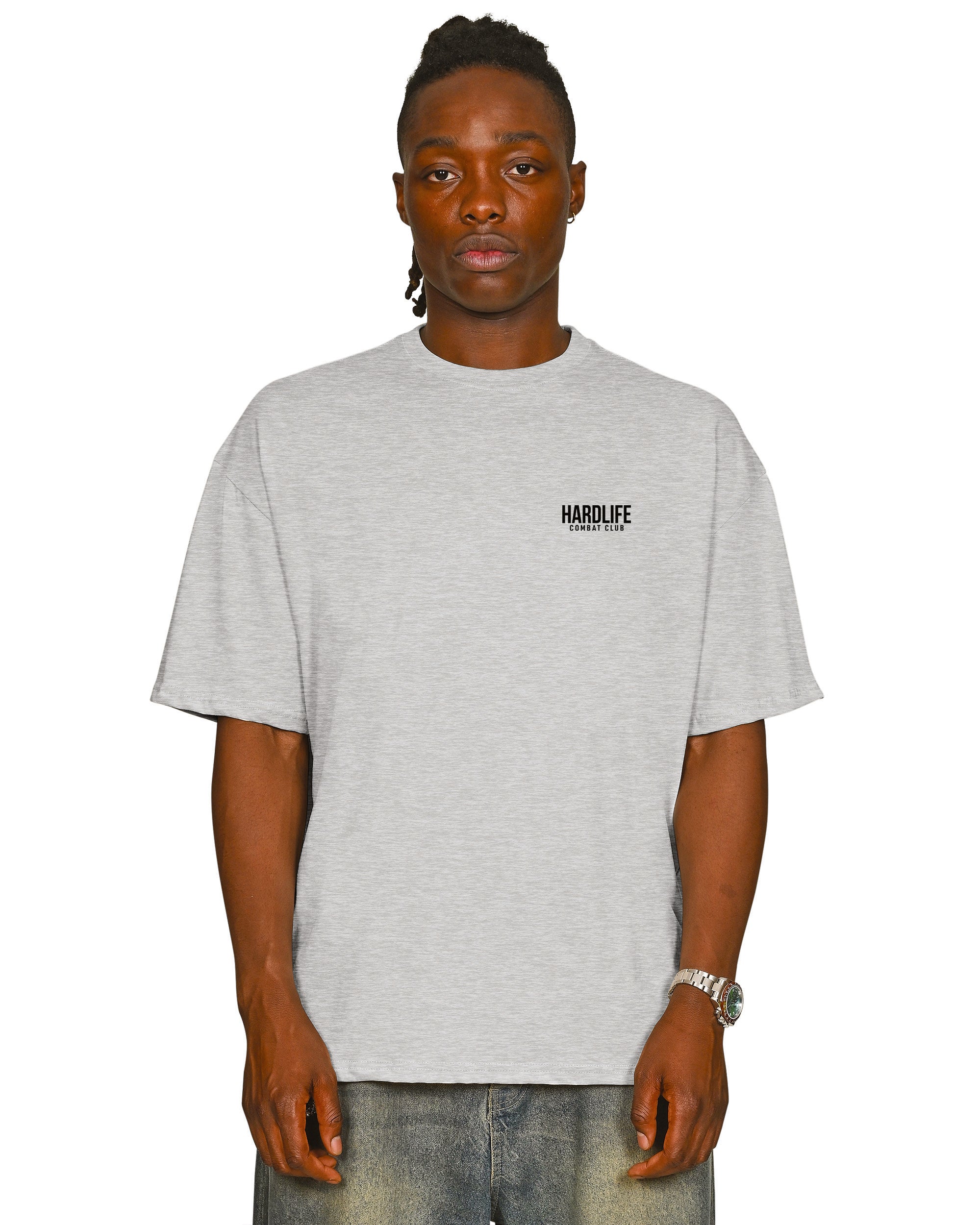 HardLife Combat Club Grey Oversized T-Shirt