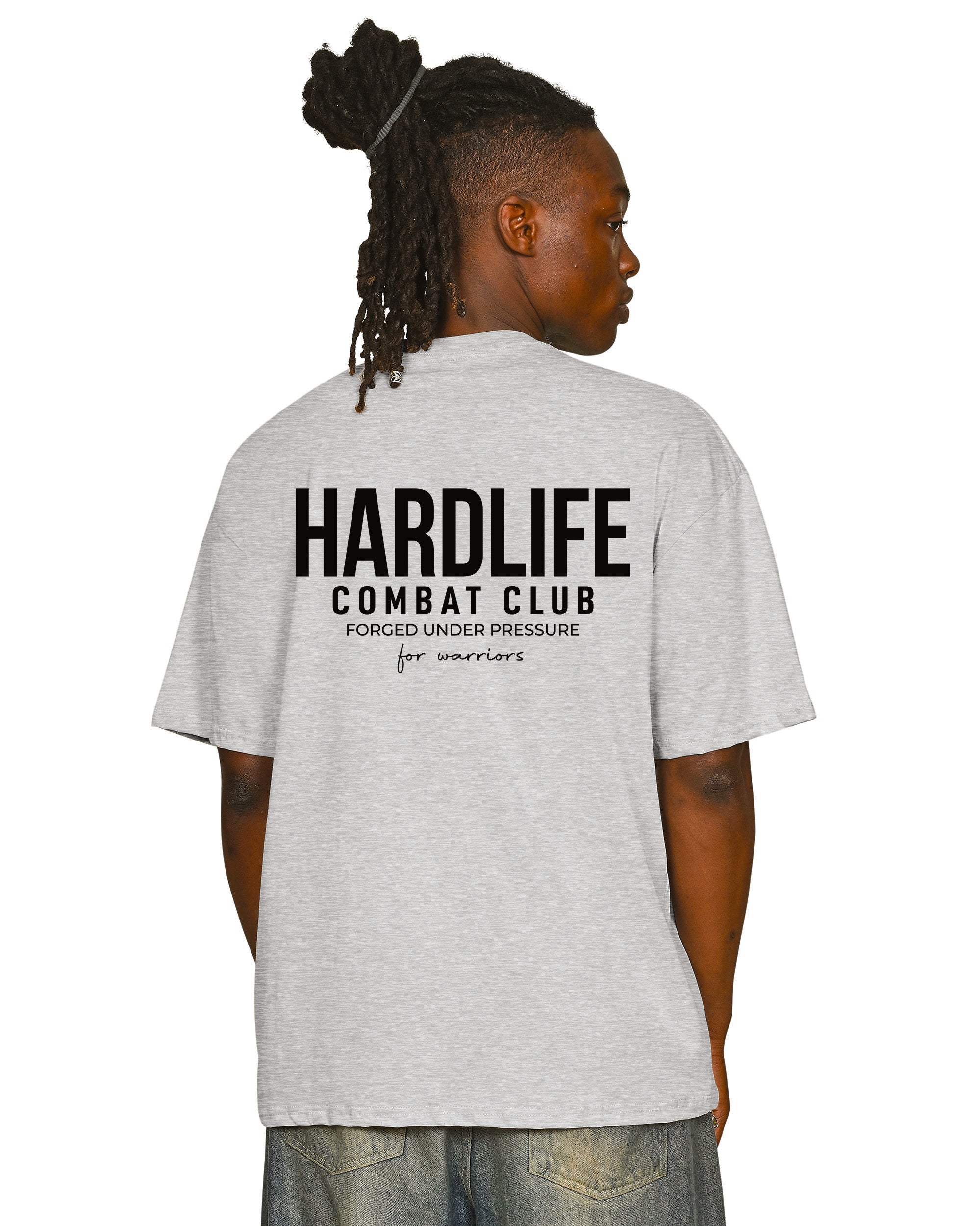 HardLife Combat Club Grey Oversized T-Shirt