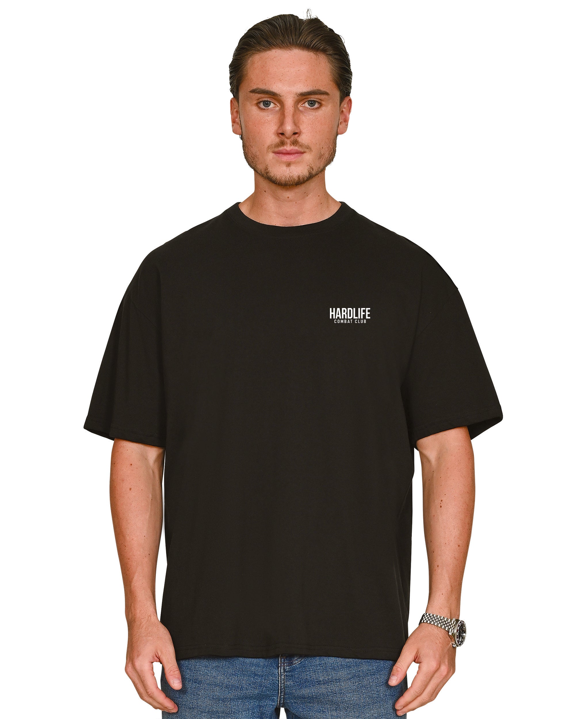 HardLife Combat Club Black Oversized T-Shirt