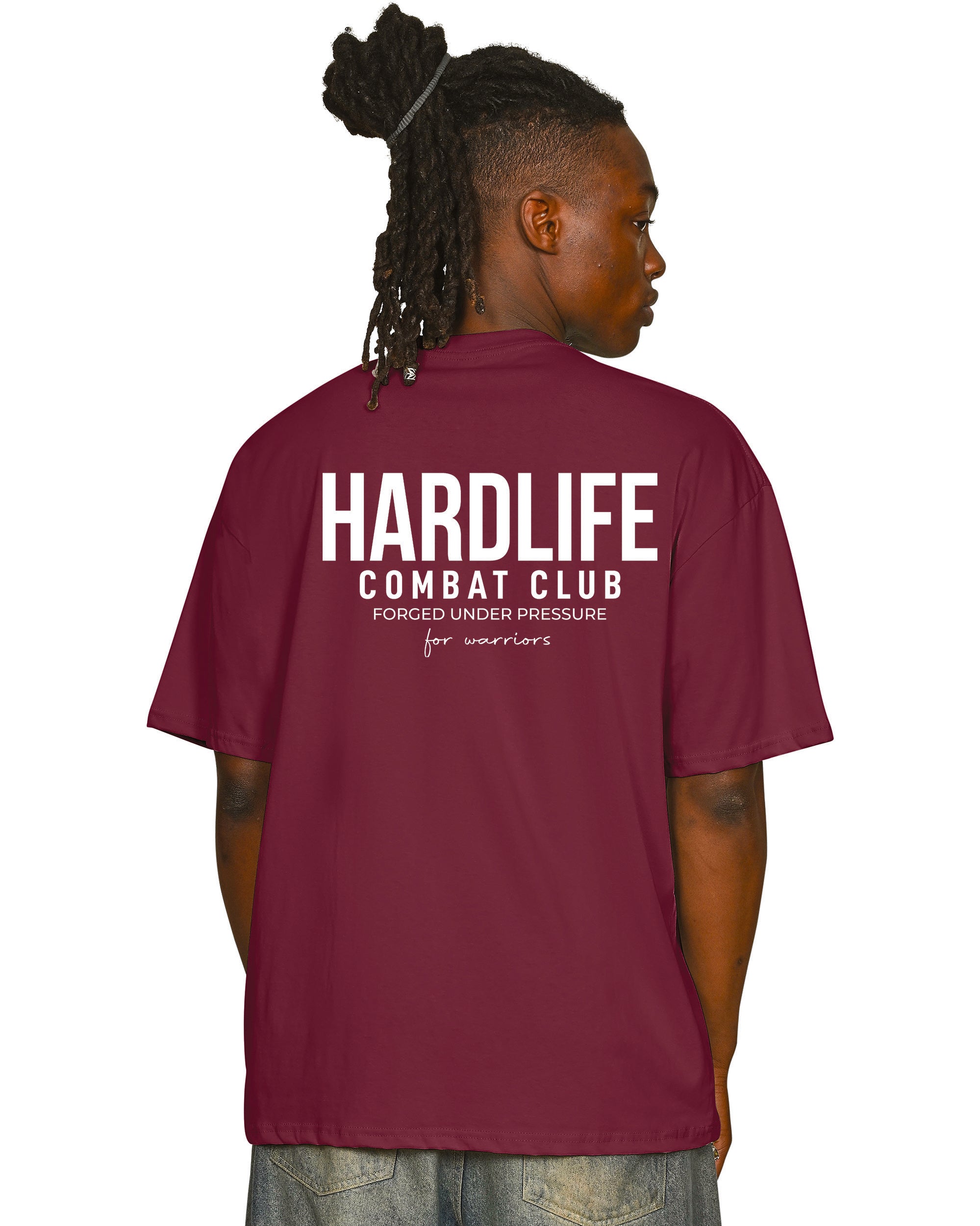 HardLife Combat Club Burgundy Oversized T-Shirt