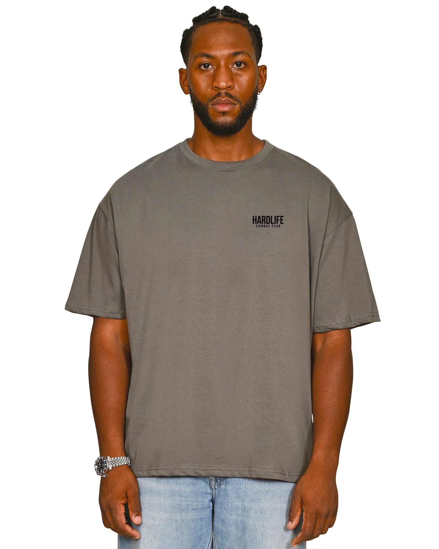 HardLife Combat Club Charcoal Oversized T-Shirt