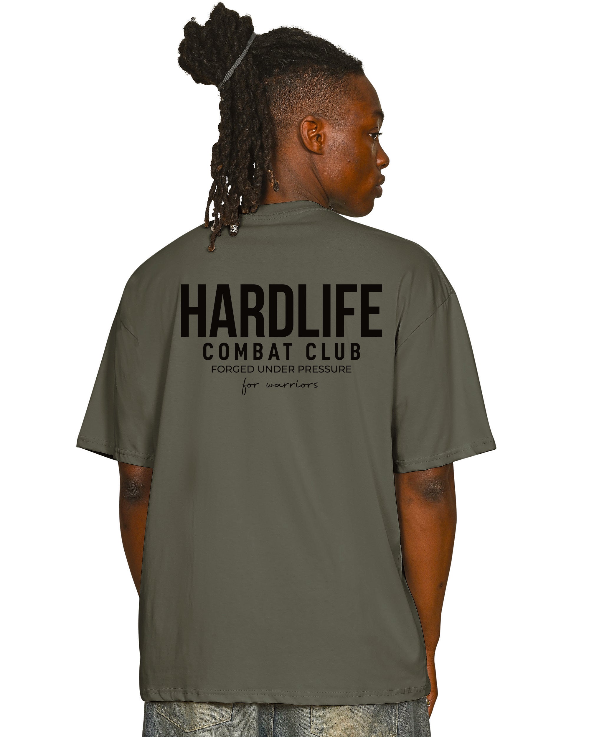 HardLife Combat Club Military Green Oversized T-Shirt