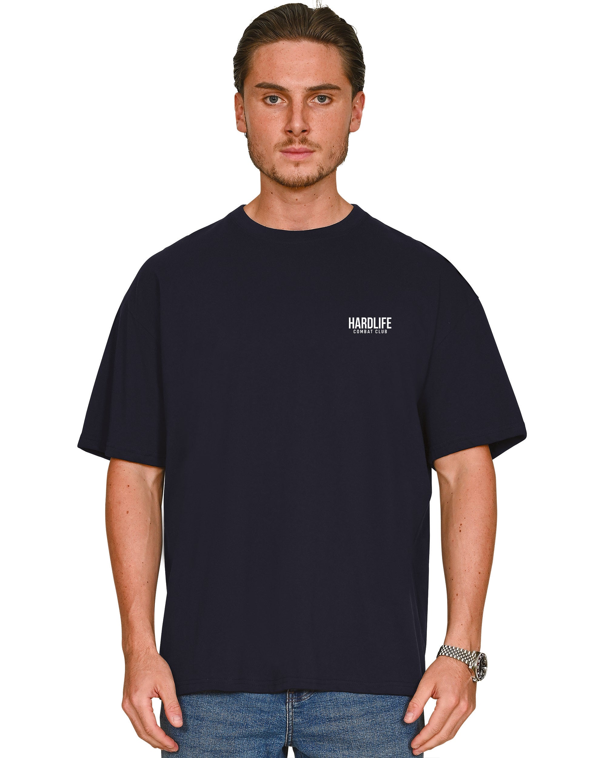 HardLife Combat Club Navy Oversized T-Shirt