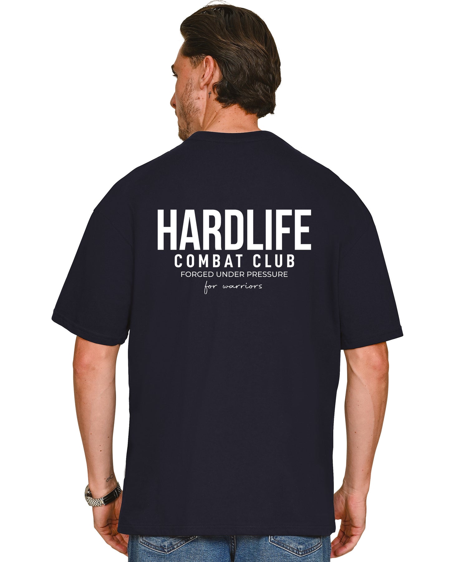 HardLife Combat Club Navy Oversized T-Shirt