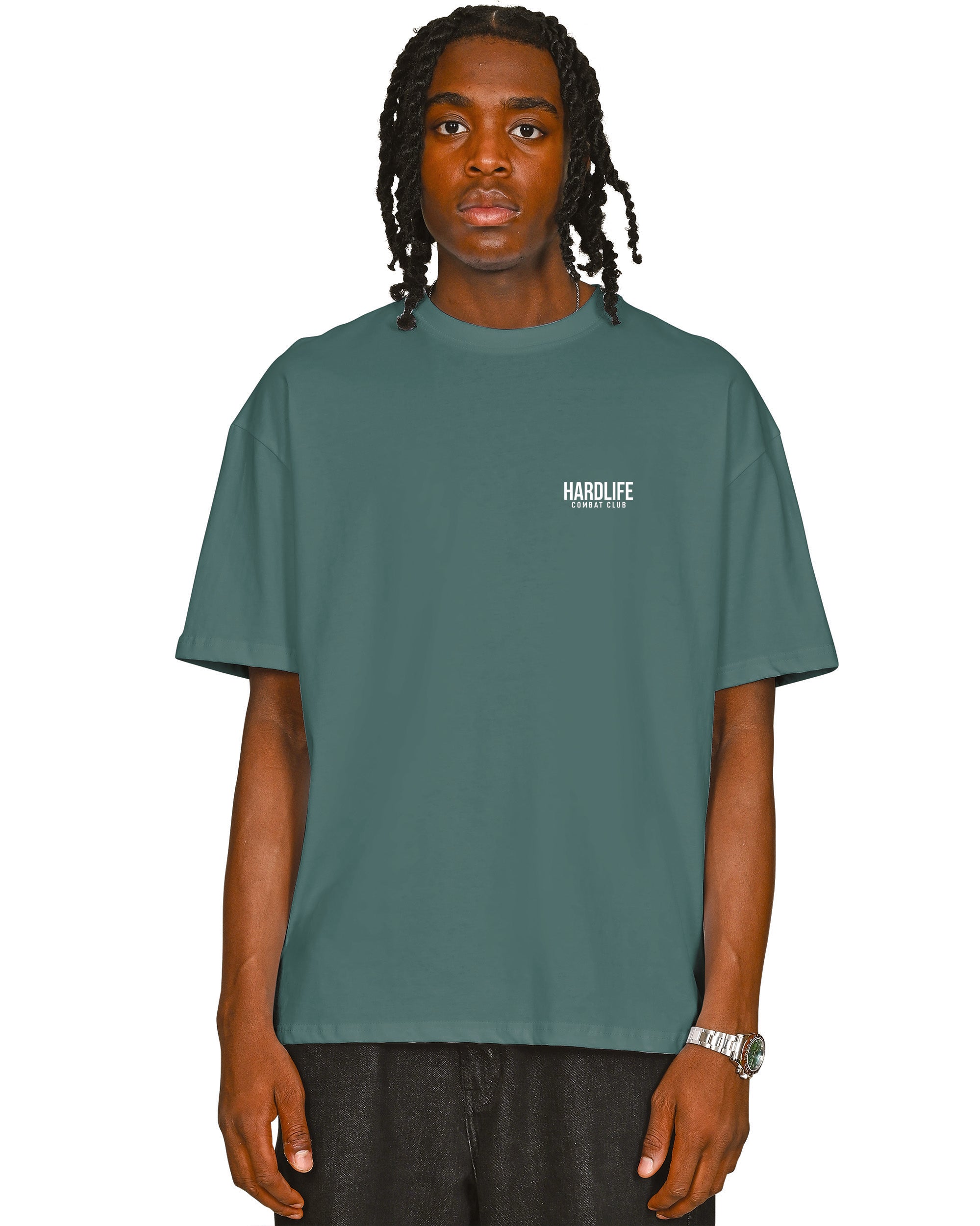 HardLife Combat Club Pine Green Oversized T-Shirt