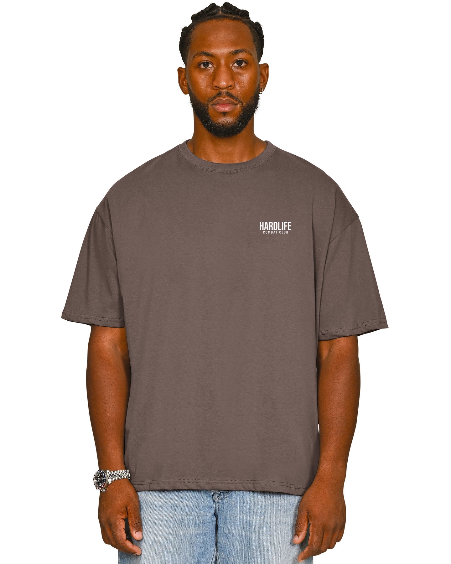 HardLife Combat Club Taupe Oversized T-Shirt