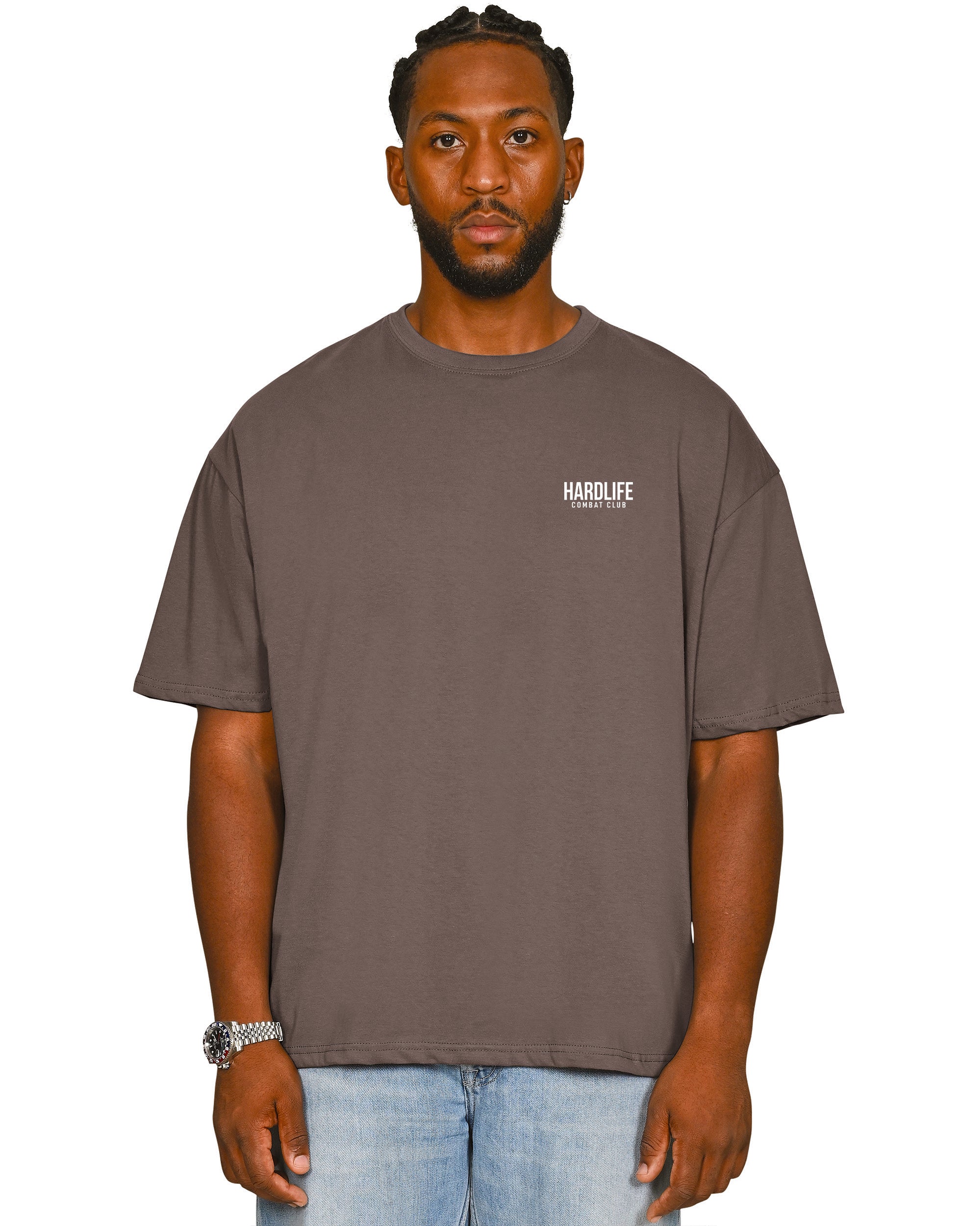 HardLife Combat Club Taupe Oversized T-Shirt