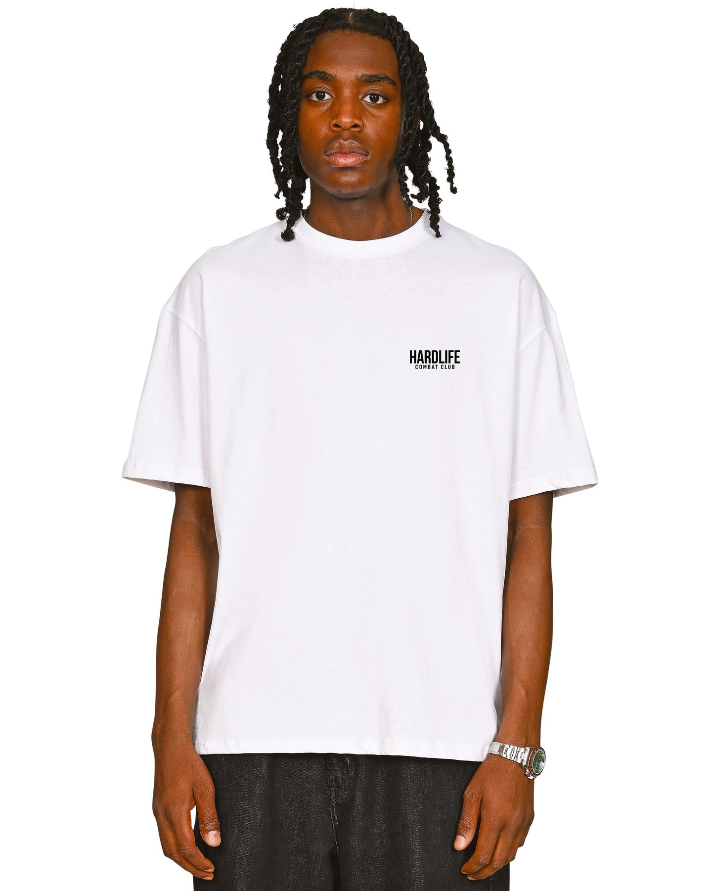 HardLife Combat Club White Oversized T-Shirt
