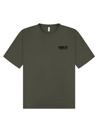 HardLife Combat Club Military Green Oversized T-Shirt