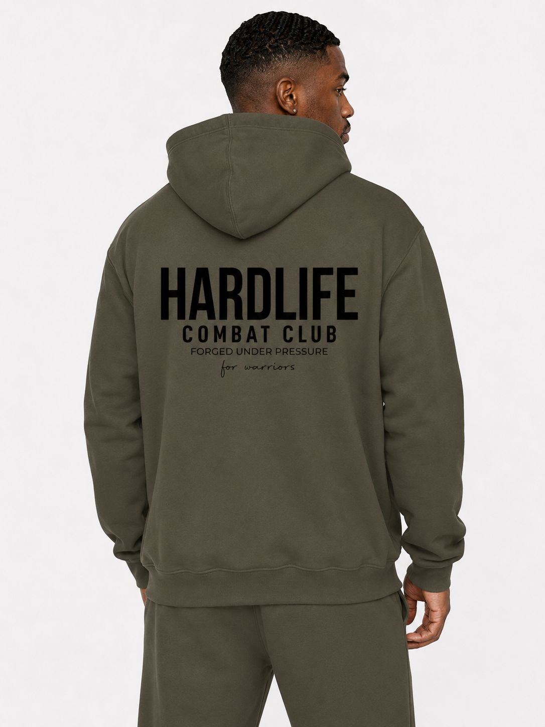 HardLife Combat Club Military Green Hoodie