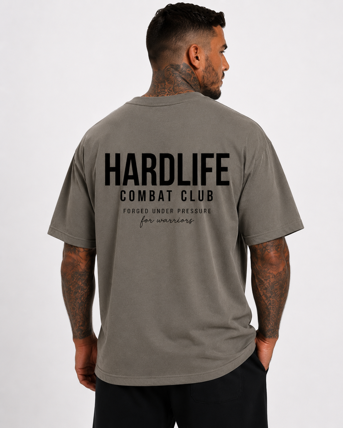 HardLife Combat Club Charcoal Oversized T-Shirt
