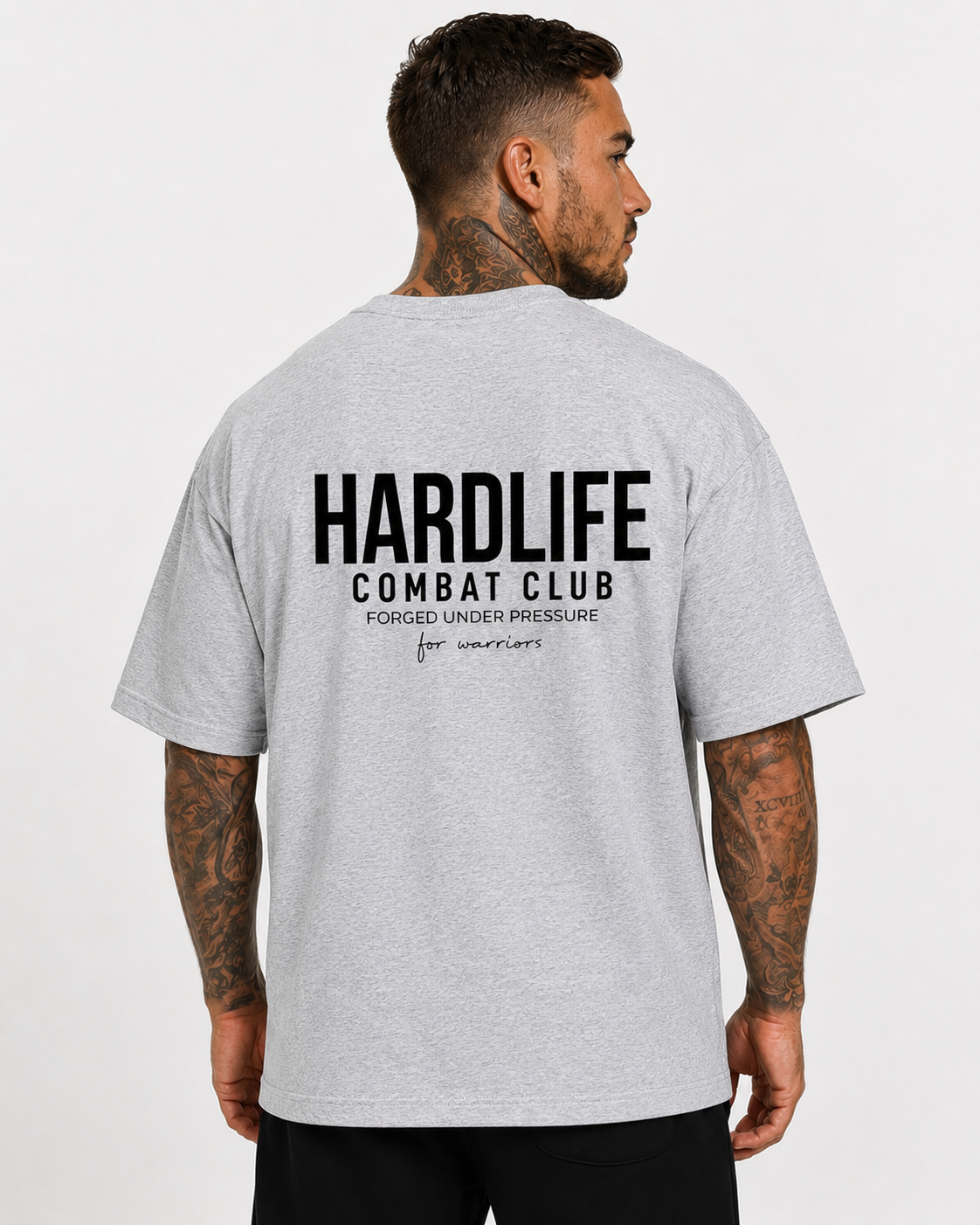 HardLife Combat Club Grey Oversized T-Shirt