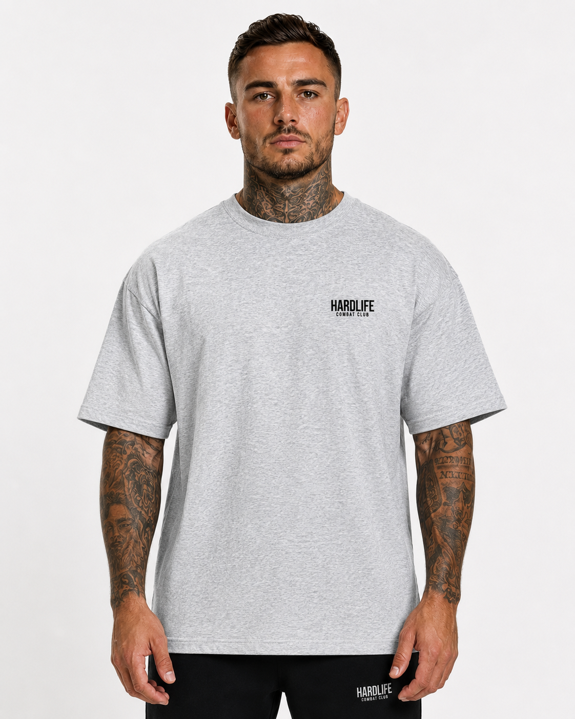 HardLife Combat Club Grey Oversized T-Shirt