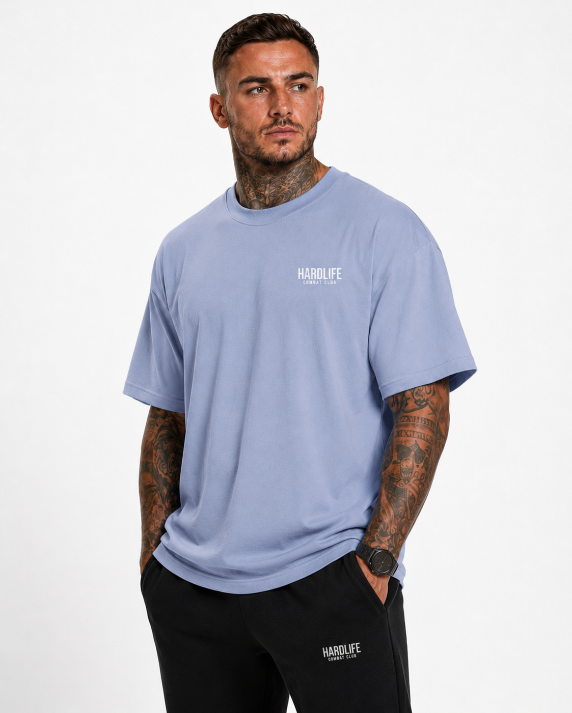 HardLife Combat Club Light Blue Oversized T-Shirt
