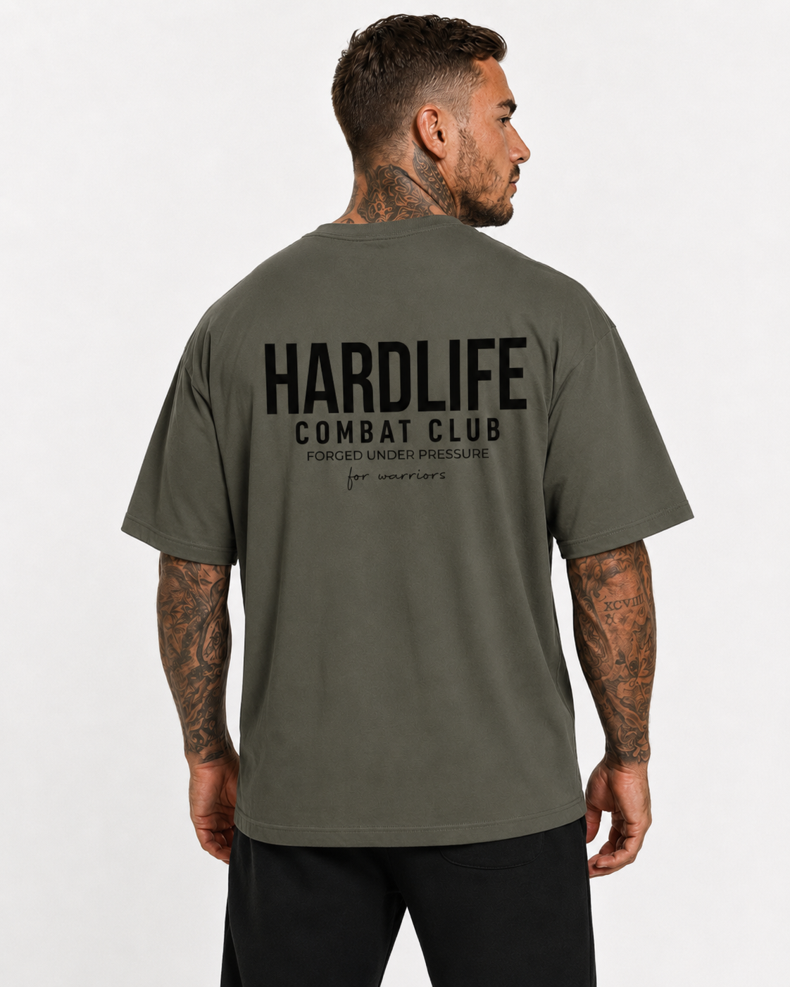 HardLife Combat Club Military Green Oversized T-Shirt
