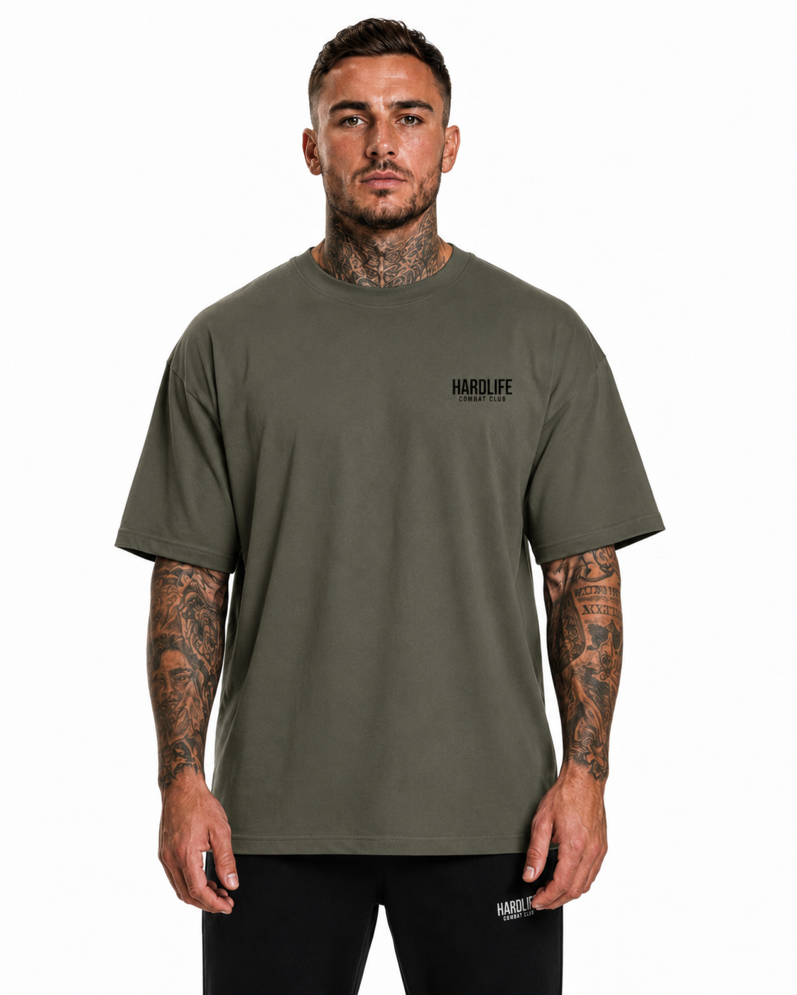 HardLife Combat Club Military Green Oversized T-Shirt