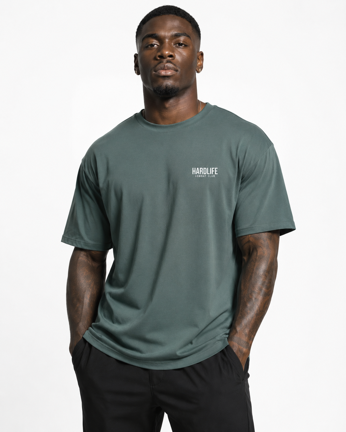 HardLife Combat Club Pine Green Oversized T-Shirt