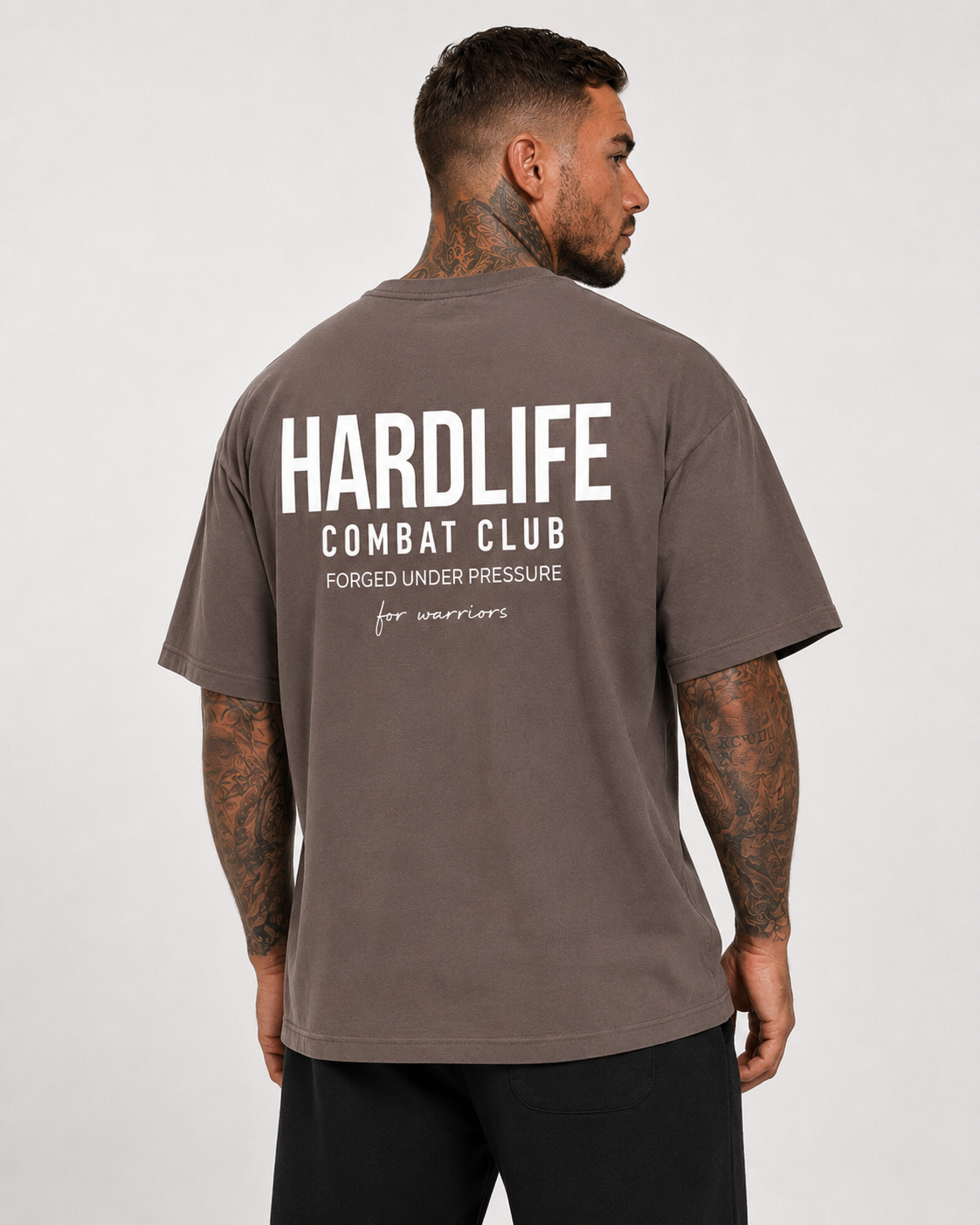 HardLife Combat Club Taupe Oversized T-Shirt