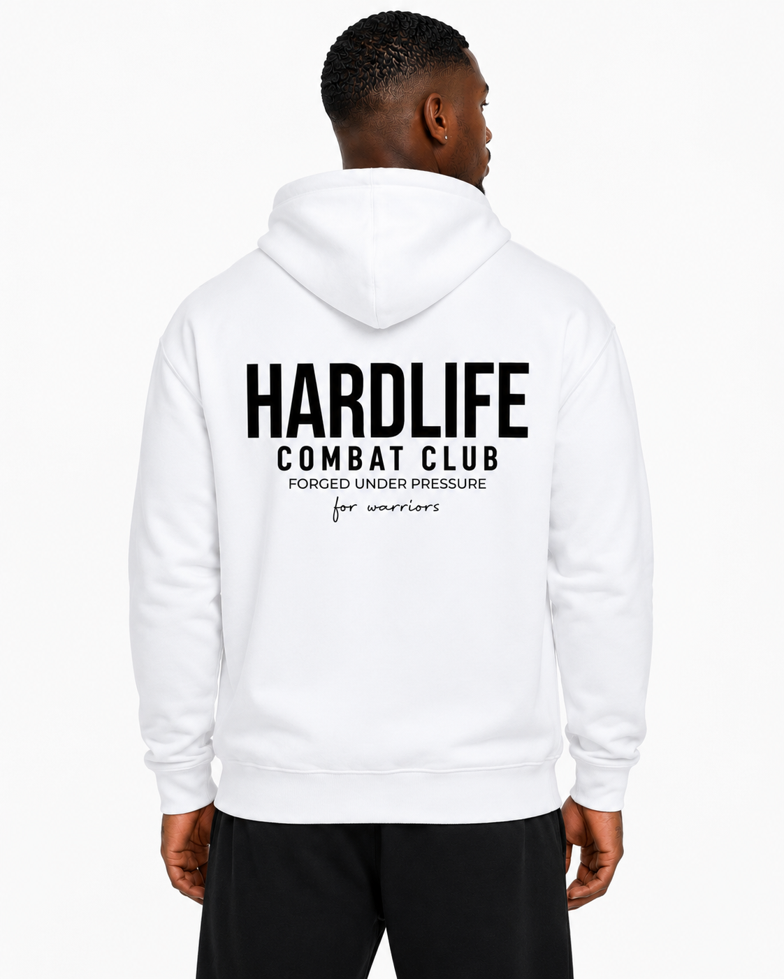 HardLife Combat Club White Hoodie
