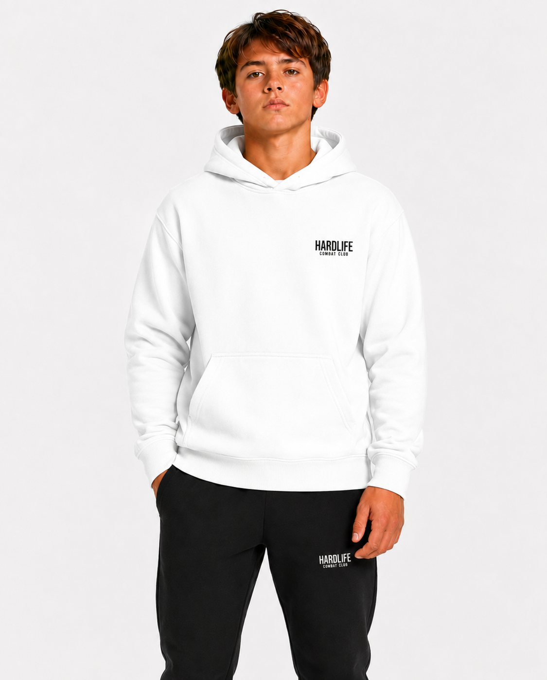 HardLife Combat Club Kids White Hoodie