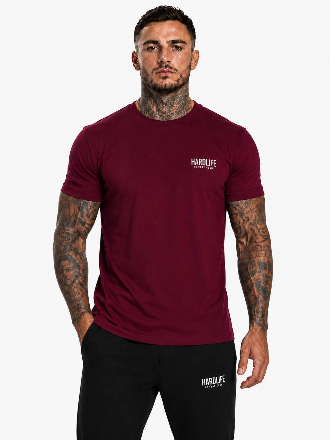 HardLife Combat Club Burgundy T-Shirt