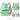 Green Sakura Sports Bra with pink floral print, front and back views