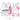White Sakura Bra with pink floral print, front and back views