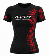 Women's Sakura Rashguard Black - Flat lay