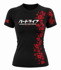 Women's Sakura Rashguard Black - Flat lay