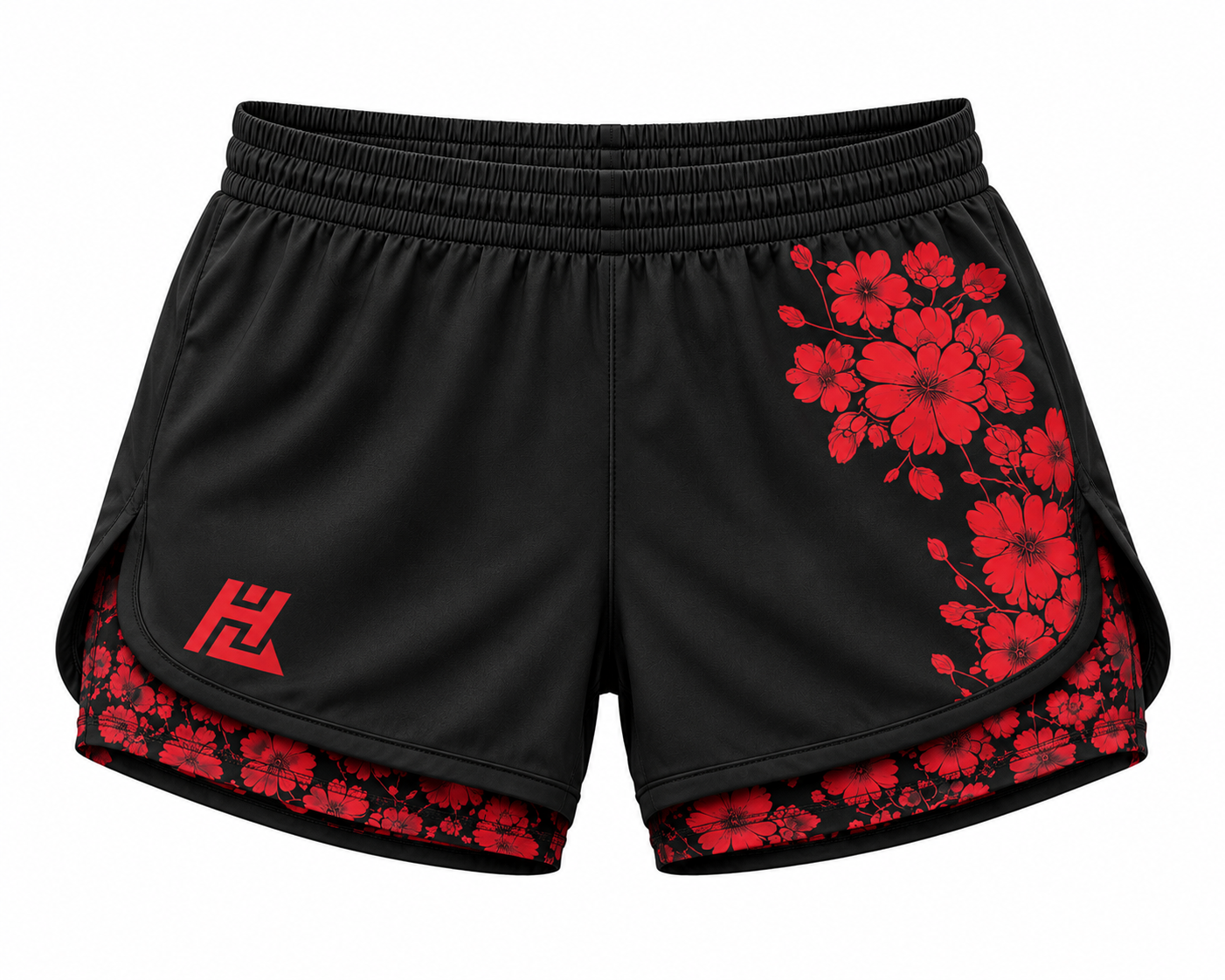 Women's Sakura Shorts Black - Flat lay
